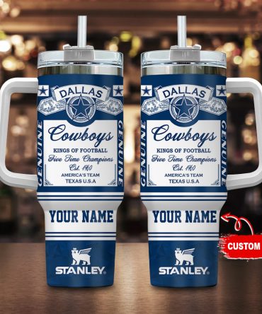 Customizable Dallas Football Team Stainless Steel Tumbler with Handle