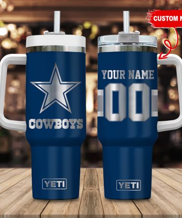 Customizable Dallas Cowboys YETI Tumbler with Handle - Personalized Gift