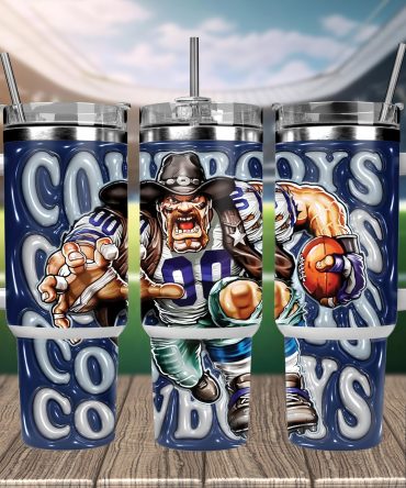 Cowboys Fan Tumbler - Double Wall Insulated with Lid & Straw
