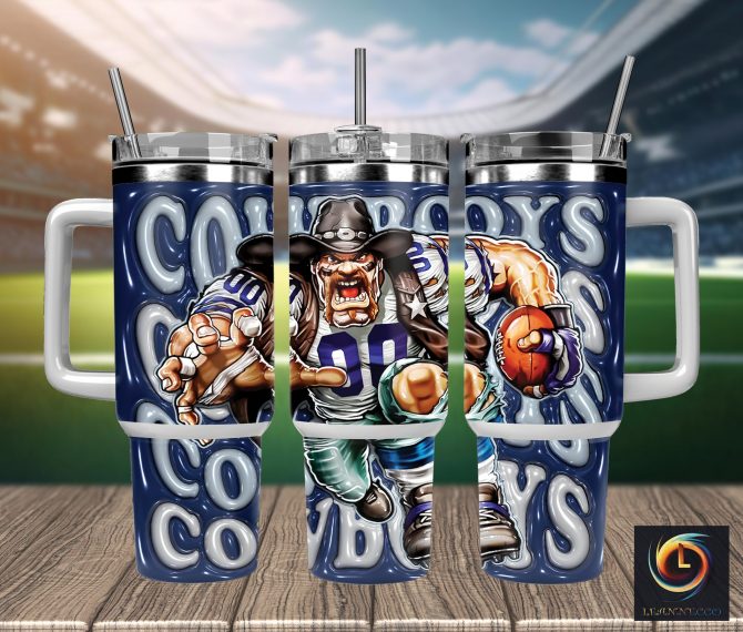 Cowboys Fan Tumbler - Double Wall Insulated with Lid & Straw