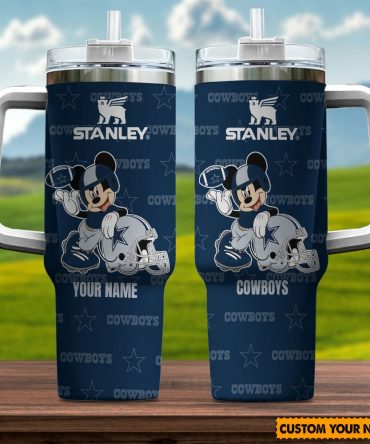 Personalized Stanley Cowboys Tumbler with Mickey Design - Custom Name
