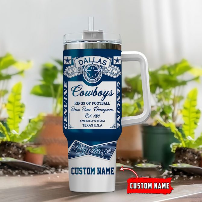 Custom Name Cowboys Tumbler Cup - Celebrate 5-Time Champions in Style! - Image 2