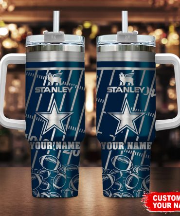 Customizable Stanley Tumbler with Handle and Straw - Football Fan Edition