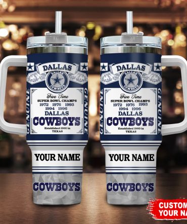 Personalized Dallas Cowboys Tumbler - Custom Name, Ultimate Fan Gift