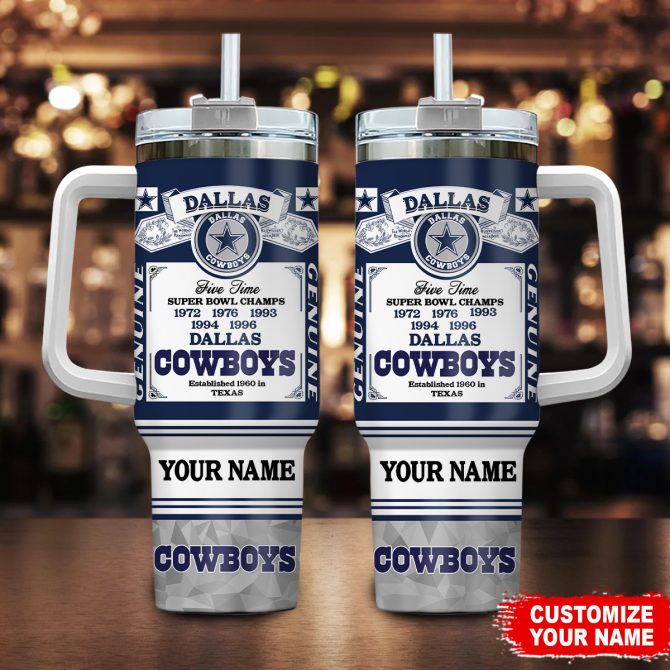 Personalized Dallas Cowboys Tumbler - Custom Name, Ultimate Fan Gift
