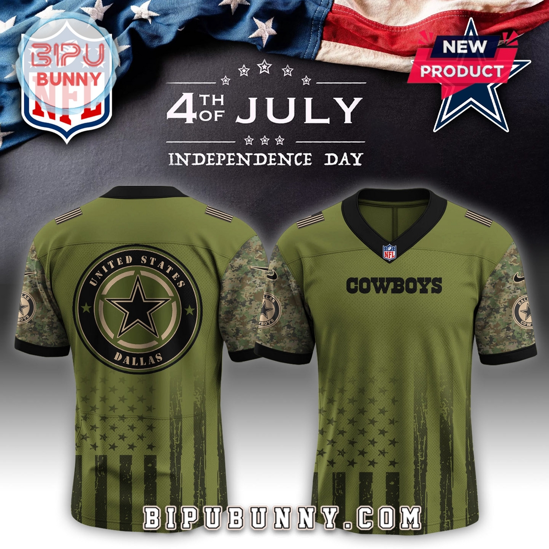 Dallas Cowboys NFL x Independence Day Baseball Jersey