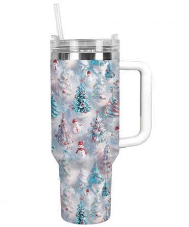 Delighted Christmas Custom Stanley Quencher 40oz Stainless Steel Tumbler With Handle
