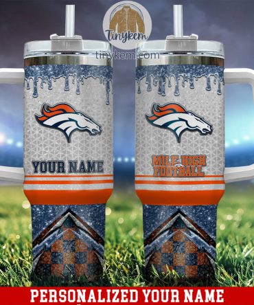 Personalized Football Team Tumbler with Handle & Straw - Custom Name