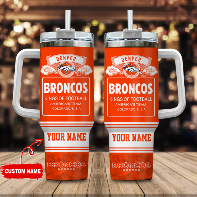 Custom Name Broncos Tumbler - Ultimate Fan Gift for Football Enthusiasts