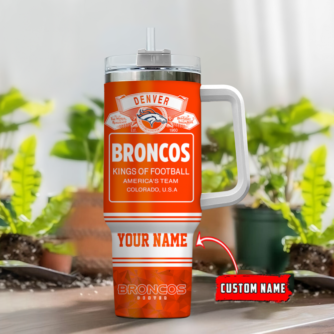 Custom Name Broncos Tumbler - Ultimate Fan Gift for Football Enthusiasts - Image 2