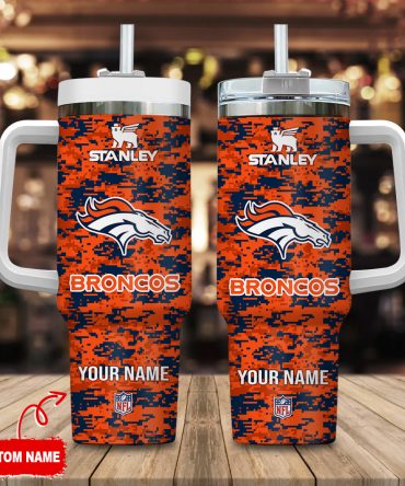 Custom Name Broncos Tumbler - Personalized Stanley NFL Fan Mug