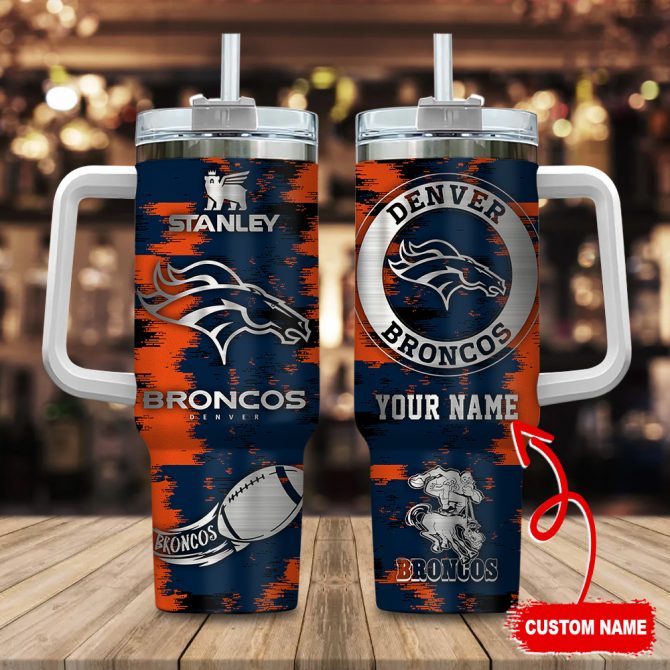 Custom Denver Broncos Tumbler - Personalized with Your Name, Perfect Gift for Fans