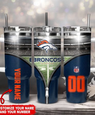 Customizable NFL Team Tumbler with Handle - Personalize Your Name & Number