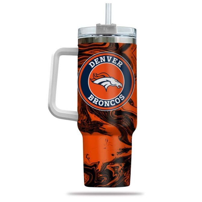 Denver Broncos Insulated Tumbler with Handle - Perfect for Fans - Image 3