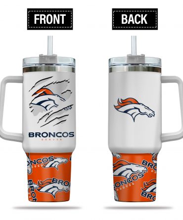 Denver Broncos Insulated Tumbler with Handle & Straw - Show Your Team Spirit!