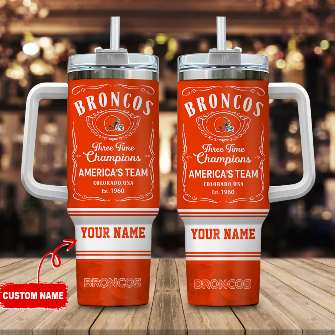 Custom Personalized Broncos Championship Tumbler - Perfect Gift for Fans