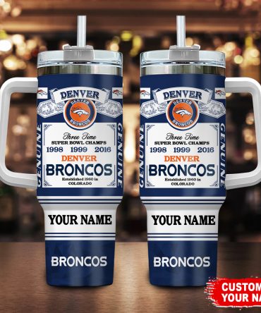 Customizable Denver Broncos Champions Tumbler with Handle - Personalized Gift