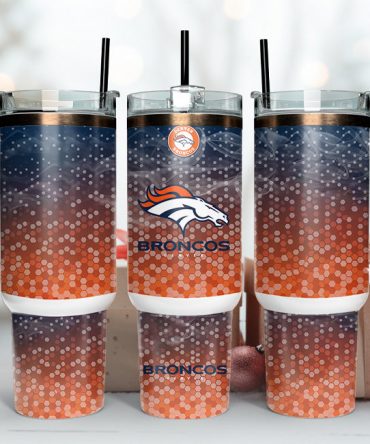 Stylish Broncos Insulated Tumbler with Handle & Straw - Perfect for Fans