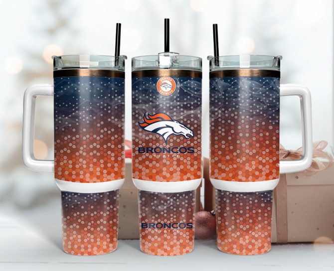 Stylish Broncos Insulated Tumbler with Handle & Straw - Perfect for Fans