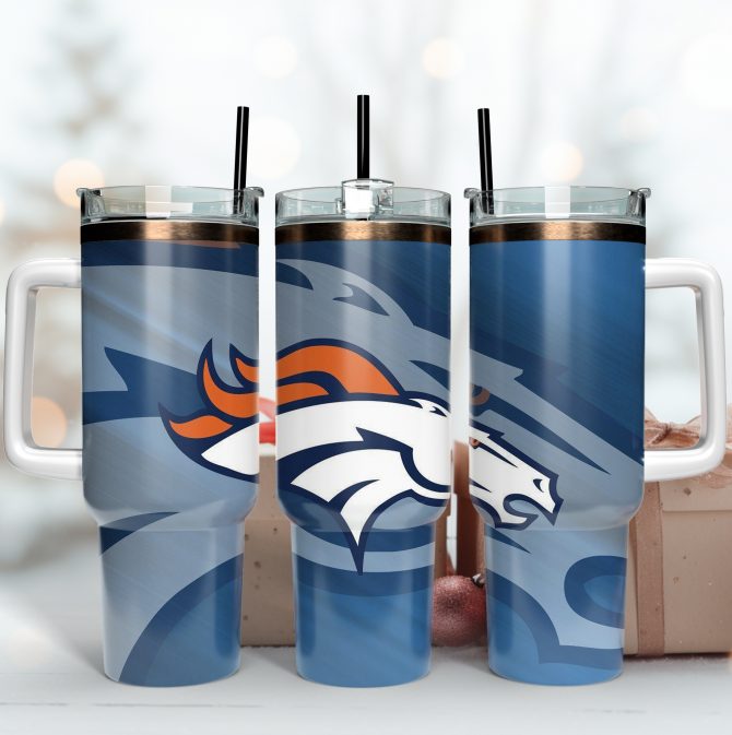 Premium NFL Team Logo Insulated Tumbler with Handle - Spill-Proof, 40oz