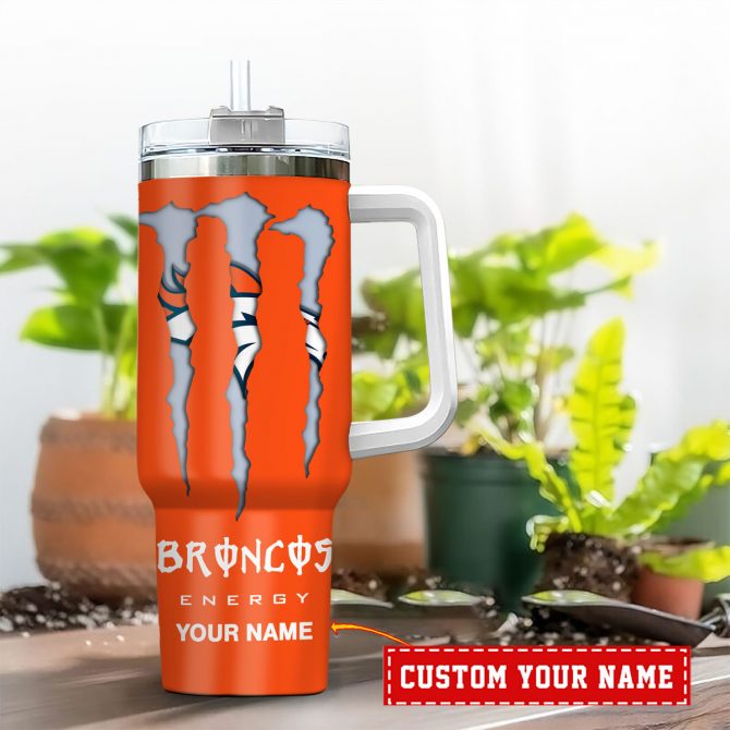 Customizable Broncos Energy Drink Tumbler with Handle - Personalized Gift - Image 2