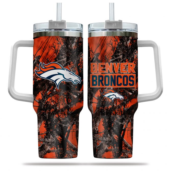 Denver Broncos Tumbler with Handle - Durable Insulated Travel Mug