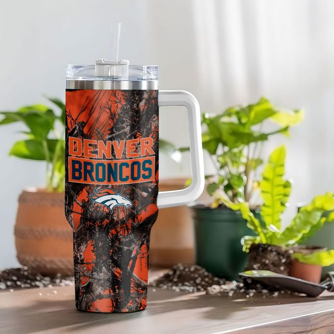 Denver Broncos Tumbler with Handle - Durable Insulated Travel Mug - Image 4