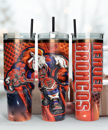 Vibrant Broncos Tumbler with Straw - Ultimate Fan Gift for Any Occasion