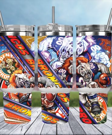 Vibrant Broncos Fan Tumbler – Insulated Mug with Straw for Game Day