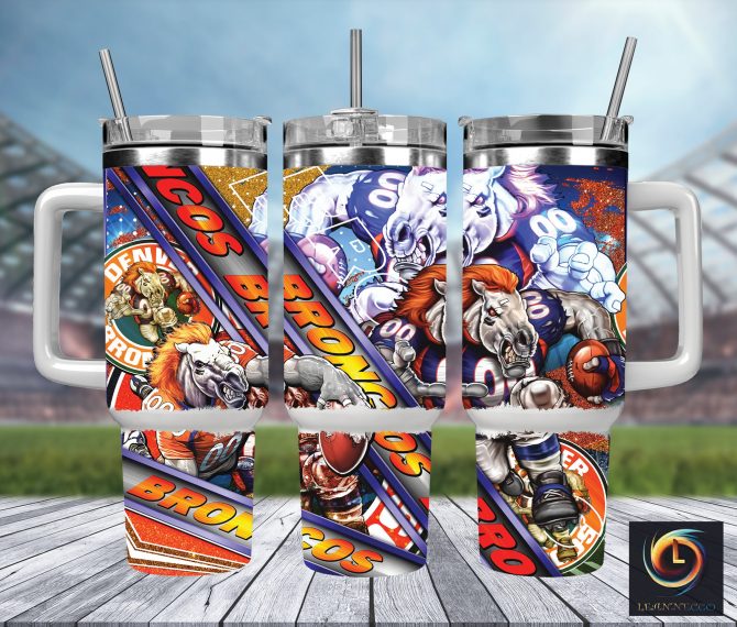 Vibrant Broncos Fan Tumbler – Insulated Mug with Straw for Game Day