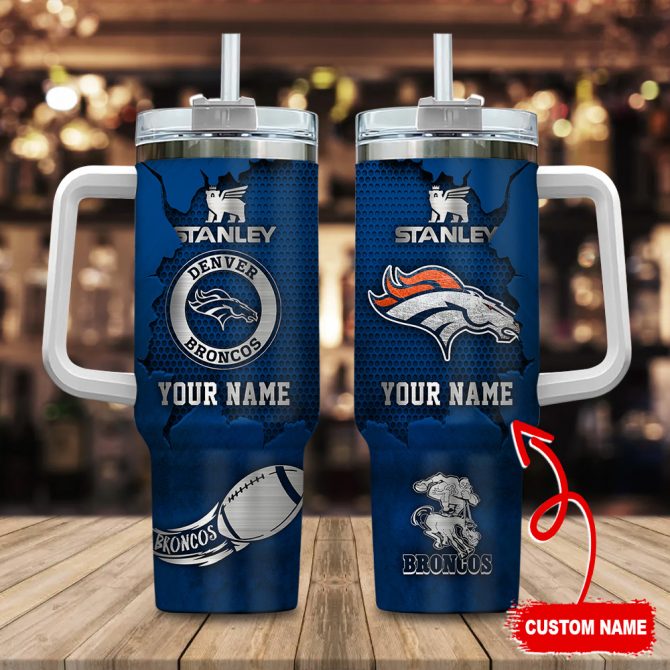 Custom Name Denver Broncos Stanley Cup - Personalized Fan Gift Tumbler