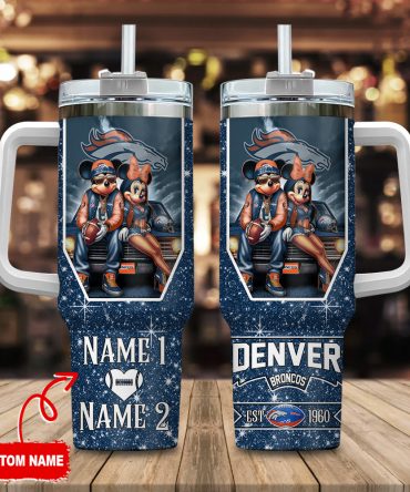 Customizable Mickey & Minnie Football Tumbler - Perfect Gift for Fans