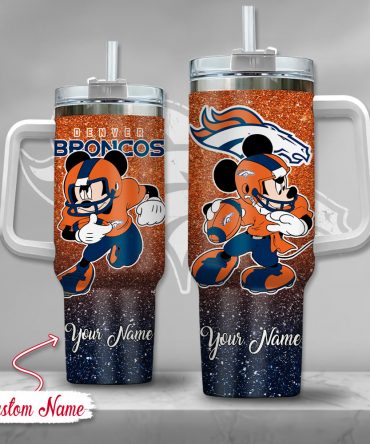 Customizable Denver Broncos Tumbler - Mickey Football Design