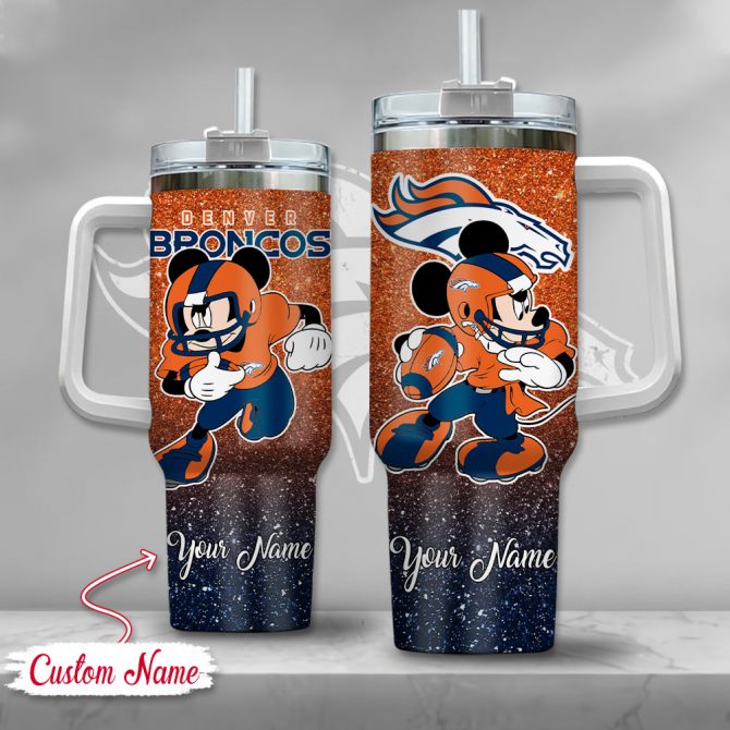 Personalized Denver Football Team Tumbler with Iconic Mouse Design