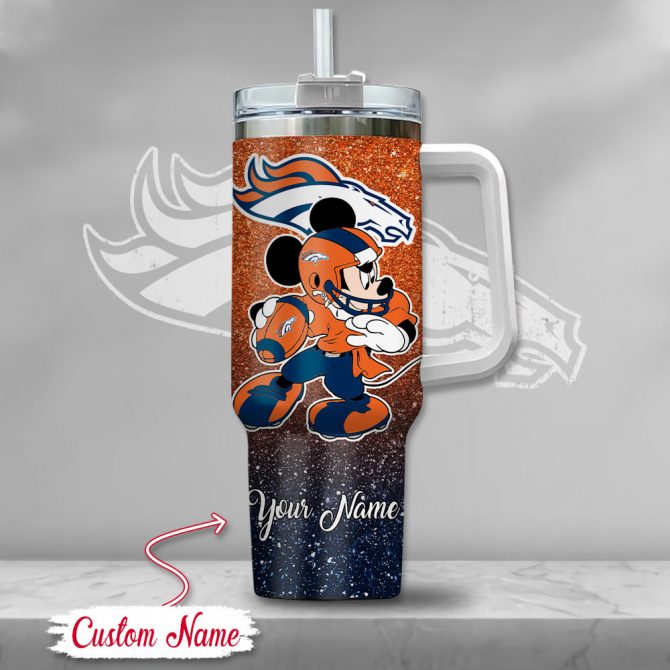 Personalized Denver Football Team Tumbler with Iconic Mouse Design - Image 2
