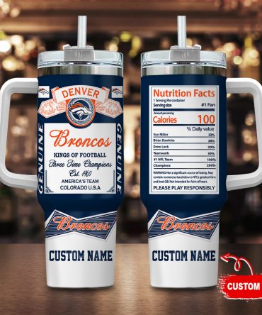 Custom Name Denver Broncos Championship Tumbler - Perfect Gift for Fans