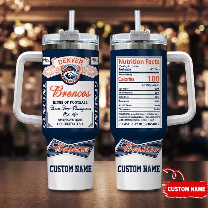 Custom Name Denver Broncos Championship Tumbler - Perfect Gift for Fans