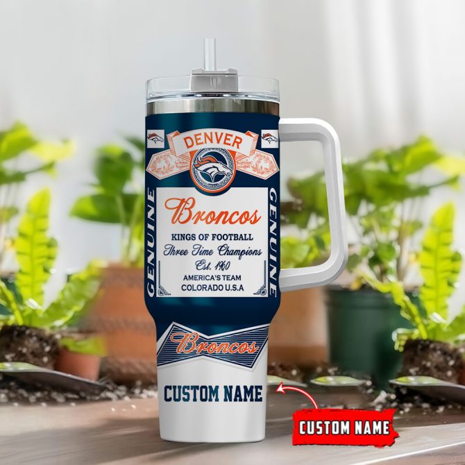 Custom Name Denver Broncos Championship Tumbler - Perfect Gift for Fans - Image 2