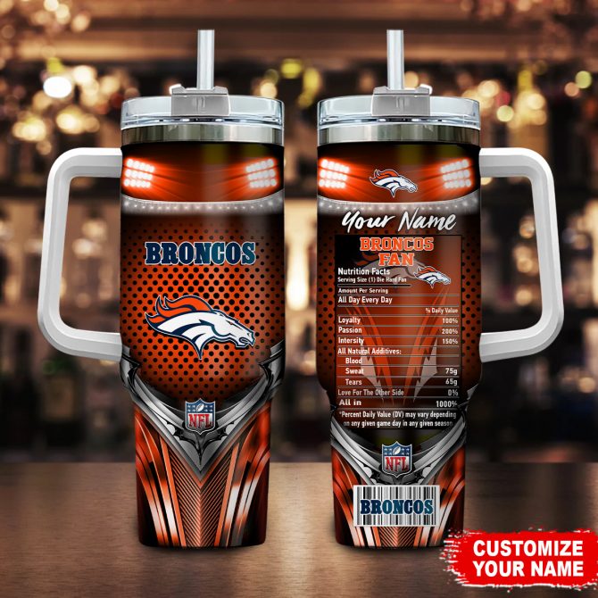 Customizable Broncos Fan Tumbler with Handle - Show Your Team Spirit!