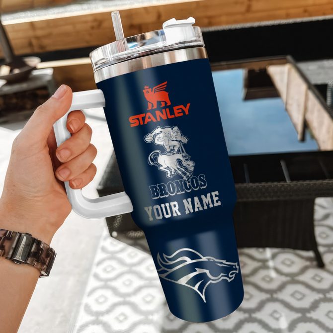 Customizable Broncos Tumbler - Personalized 40oz Insulated Travel Mug - Image 3