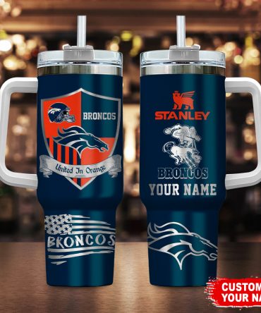 Customizable Broncos Tumbler - Personalized 40oz Insulated Travel Mug