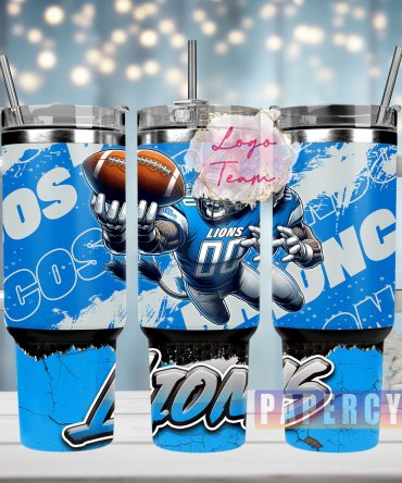 Custom Football Tumbler with Handle and Straw - Unique Gift for Sports Fans