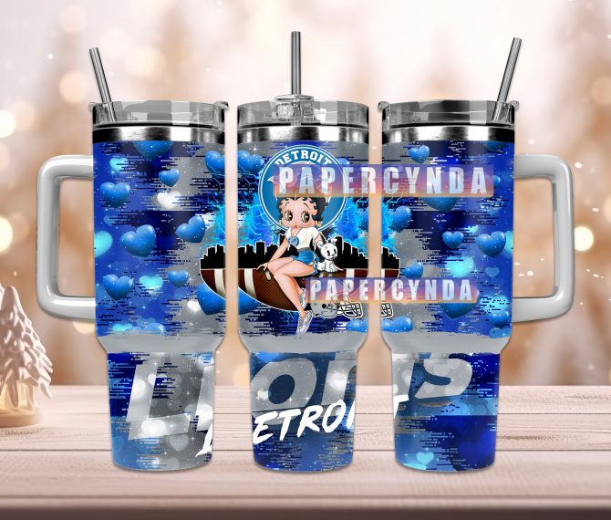 Stylish Blue Heart Tumbler with Cute Cartoon Design - Perfect for Travel