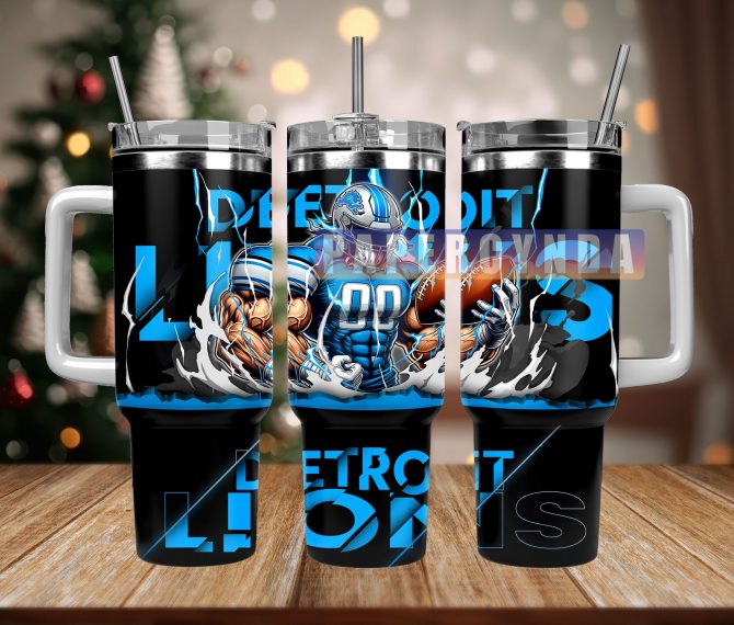 Detroit Lions Football Tumbler Mug with Handle - Perfect Gift for Fans
