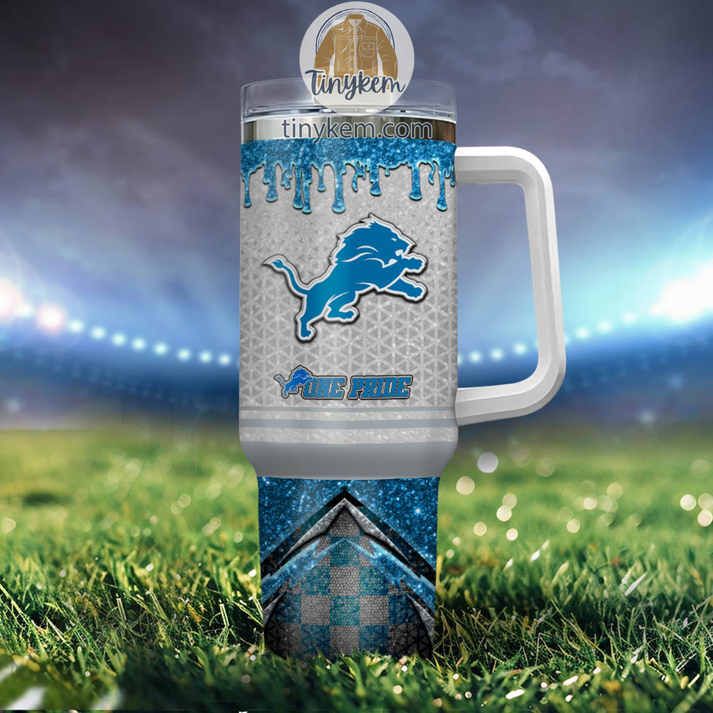 Personalized Lions Fan Tumbler with Handle - Custom Name Gift - Image 4
