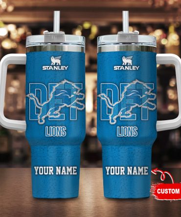 Customizable Detroit Lions Tumbler with Handle - Personalized NFL Fan Gift