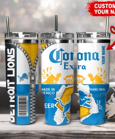 Customizable Detroit Lions Beer Mug - Personalized Name Premium Beer Mug Gift