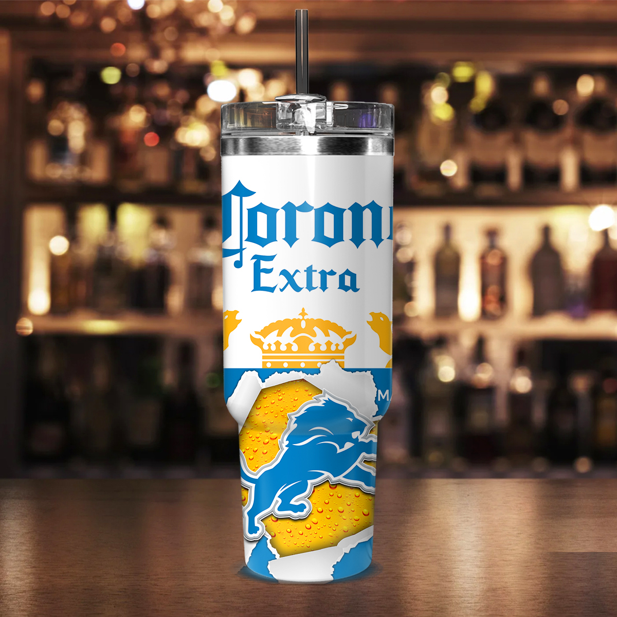 Customizable Detroit Lions Beer Mug - Personalized Name Premium Beer Mug Gift - Image 2