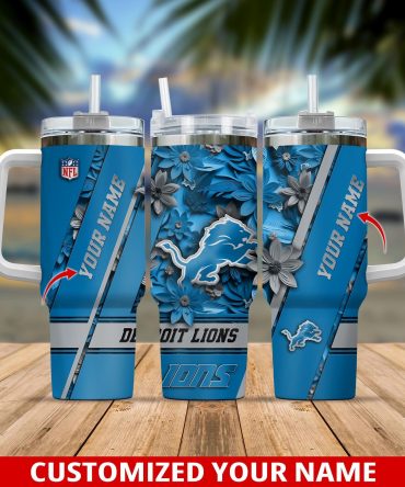 Custom NFL Team Tumbler with Handle - Personalized Name Design