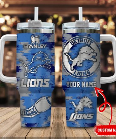Custom Detroit Lions Tumbler - Personalized Stainless Steel Travel Mug